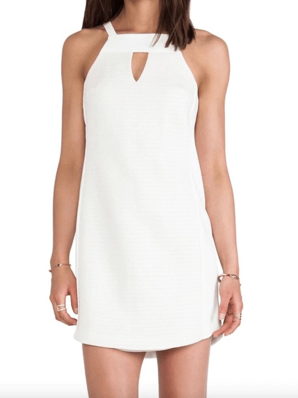 Trina Turk Parson Shift Dress Women's sz 2 White Textured Minidress